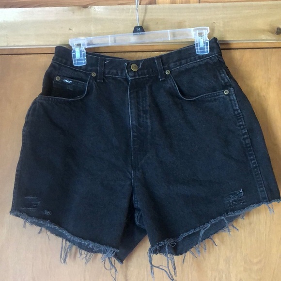 chic Pants - Vintage Chic black cutoff distressed shorts
